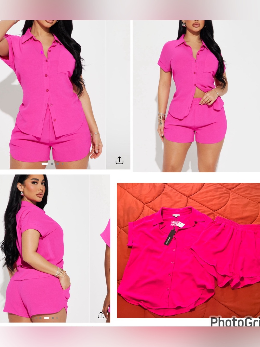 Women’s hot pink short set (NEW)